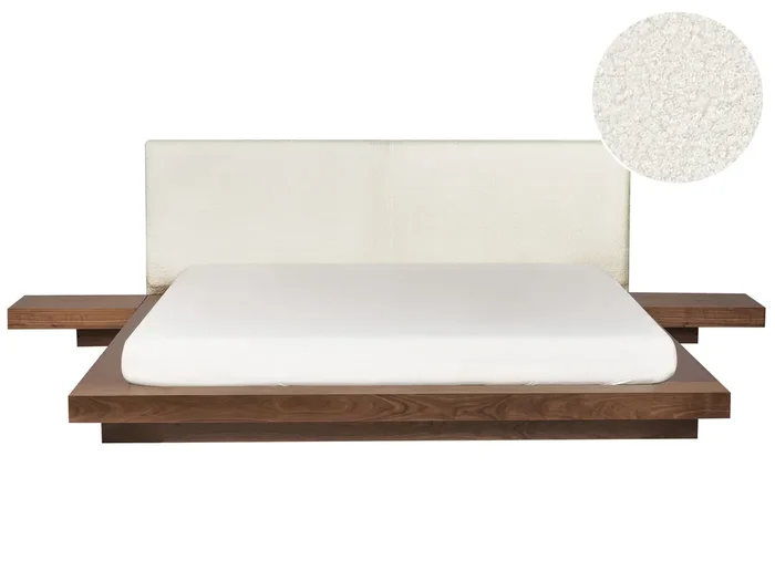 Cama de agua Bouclé ZEN 180 x 200 cm Fresno marrón