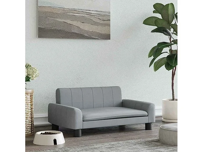 Cama para perros de tela gris claro 70x45x30 cm