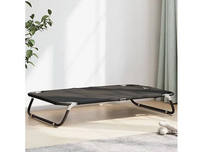 Cama para perros plegable tela oxford y acero gris antracita