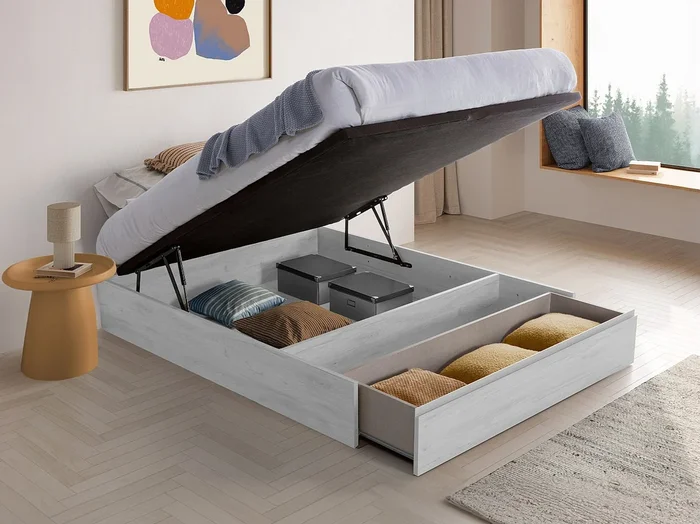 Canapé abatible de 140 x 190 cm – blanco – HESTIA de YSMÉE