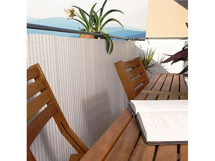 CAÑIZO PVC ELEGANCE RECYCANE DOBLE CARA 30MM BLANCO 1X3 M
