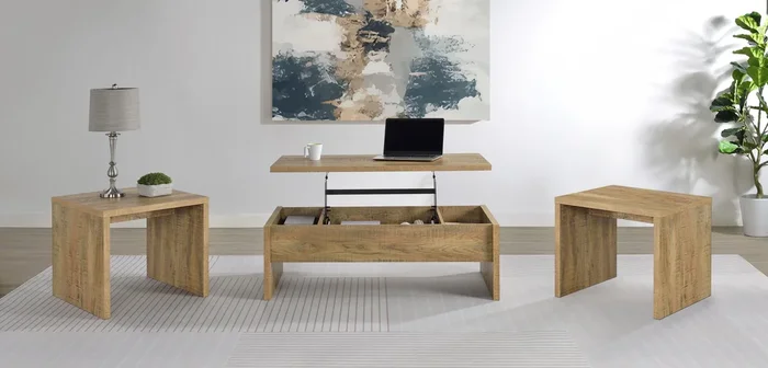 Canoga Mango 3-Piece Lift Top Cocktail Coffee Table Set