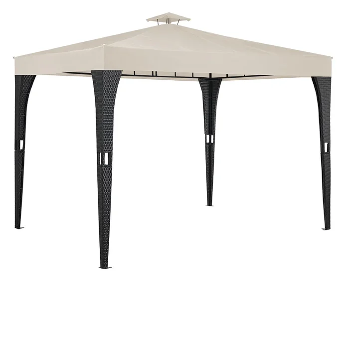 Carpa de jardín antracita poliratán 3x3m