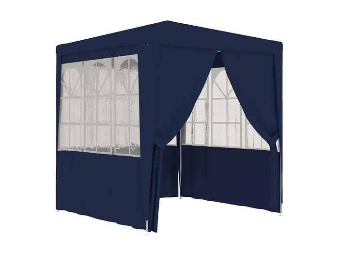 Carpa profesional de fiestas con paredes azul 90 g/m² 2,5×2,5 m ES958514