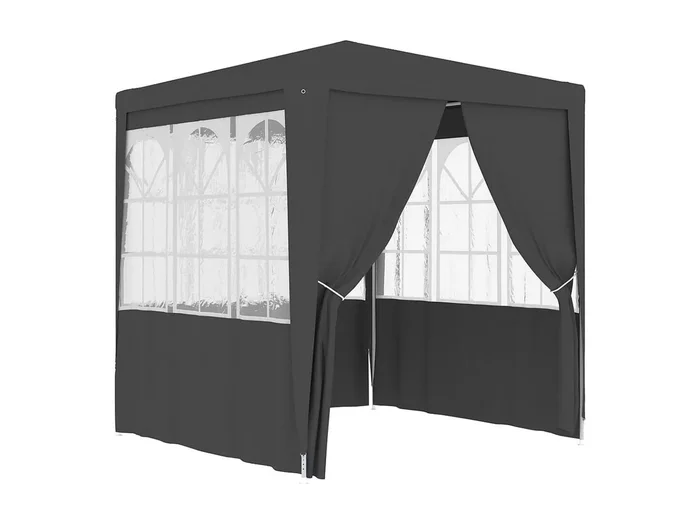 Carpa profesional fiestas con paredes gris 90 g/m² 2,5×2,5 m ES690786