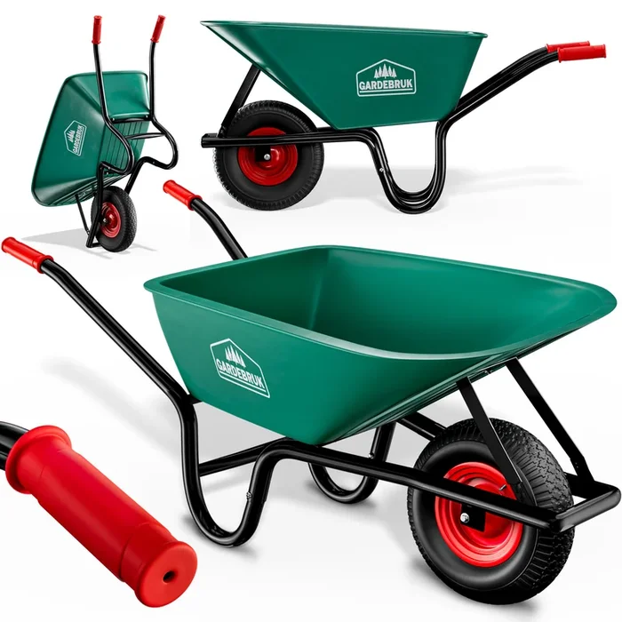 Carretilla jardín todoterreno polipropileno/acéro 250kg 100L