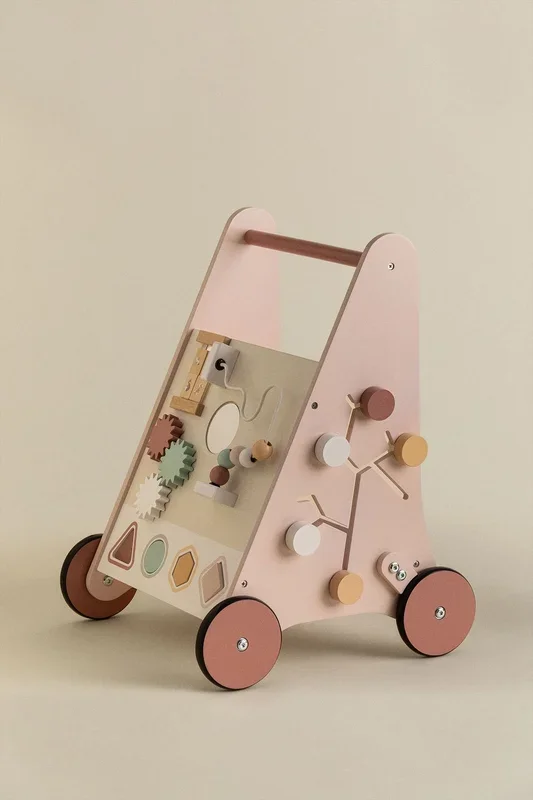 Carrito Andador Multiactividades en Madera Bandile Kids Rosa Algodón de Azúcar – SKLUM