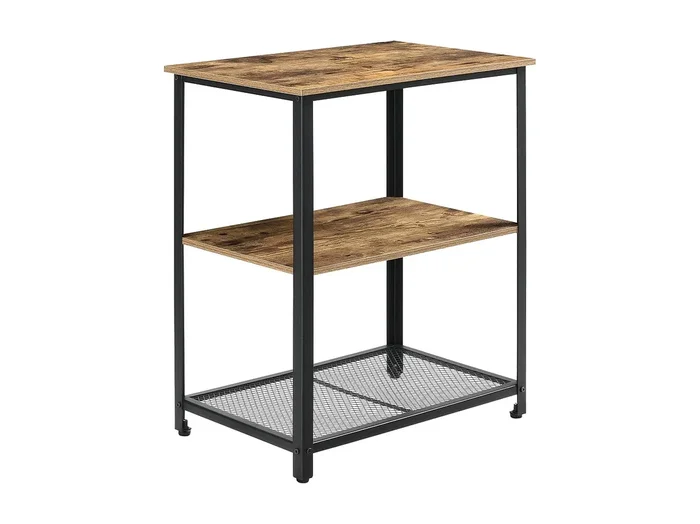 Carro de servicio de cocina carro con ruedas para servicio ruedas con cerradura metal plástico 76,5 x 60 x 40 cm madera oscura negro 03_0005008