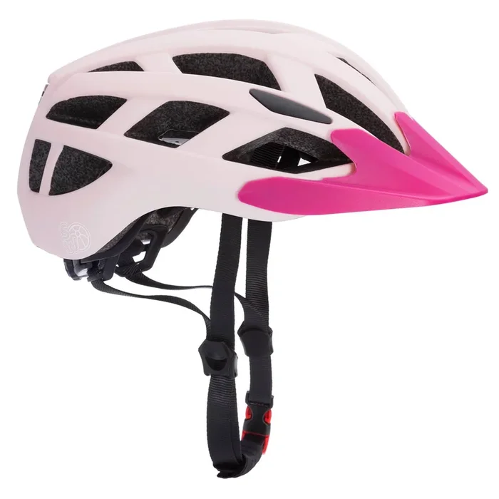 Casco bicicleta para niños rosa talla M ajustable luz LED