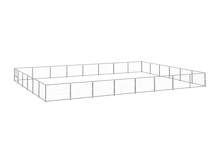 Caseta exterior para jaula, parque para mascotas, perro, plata, 48 m², acero 02_0000283