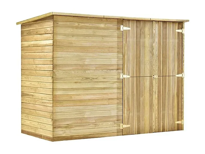 Caseta para bicicletas de jardín 232 x 110 x 170 cm Madera de pino impregnada marrón 02_0022433