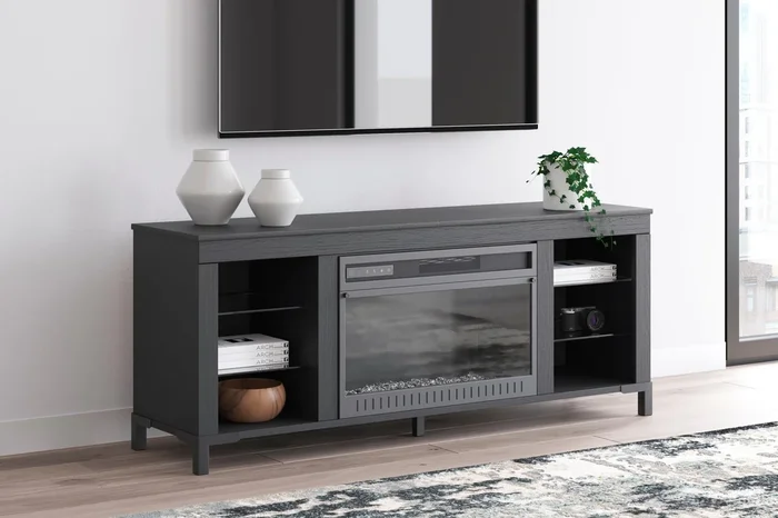 Cayberry Black 60″ TV Stand with Electric Fireplace