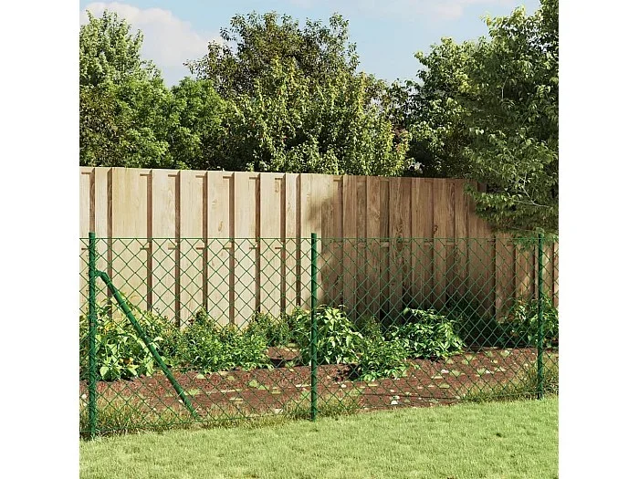 Cerca de alambre con brida verde 0,8×10 m ES562337