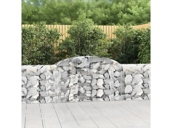 Cesta de gaviones forma arco hierro galvanizado 300x30x80/100cm