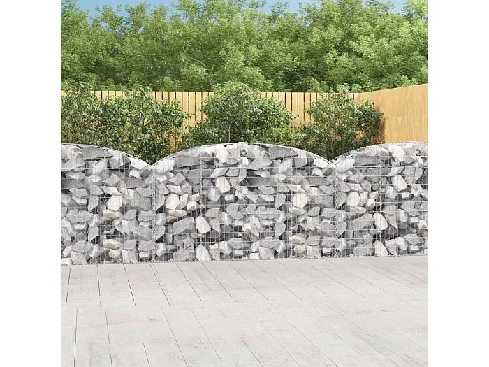 Cesta gaviones forma arco hierro galvanizado 200x50x100/120 cm ES33883