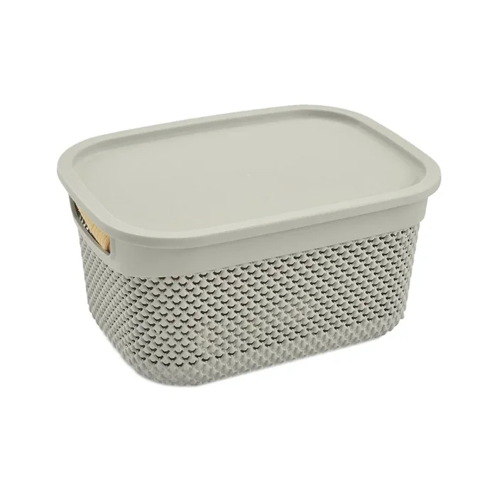 Cesta Mediana Rectangular con Tapa 6,6 Litros 7house