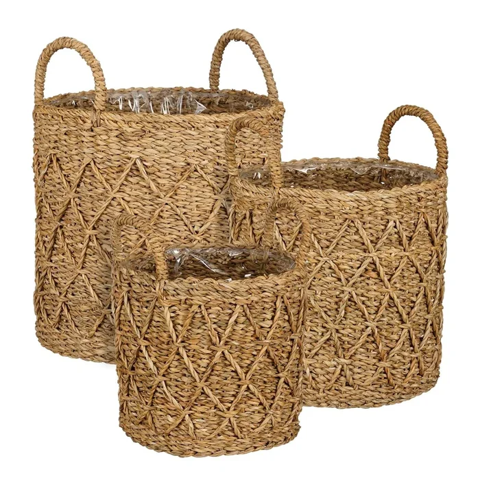Cesta VERATO seagrass 25cm marrón marca CONFORAMA