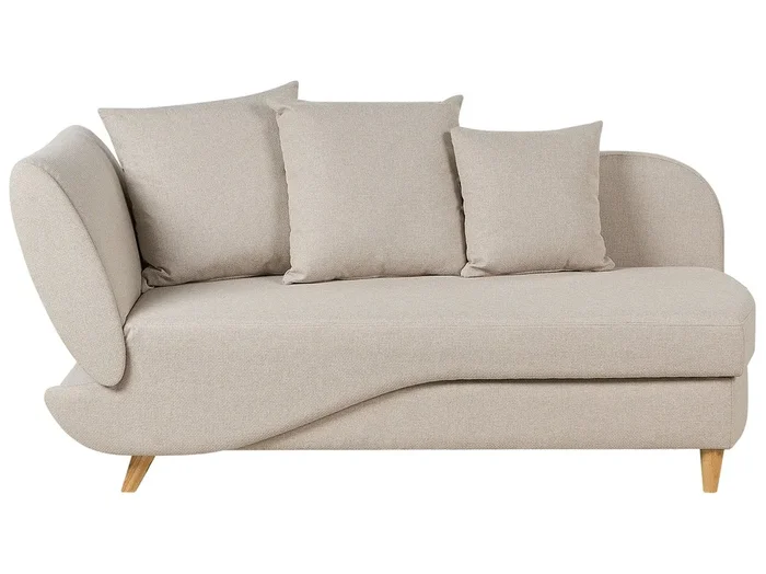 Chaise longue izquierdo MERI Lino sintético Beige con almacenaje
