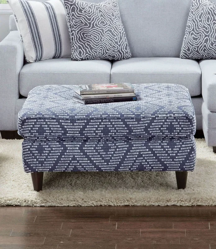Chiswick Blue Ottoman