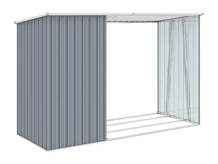 Cobertizo de madera para jardín 245 x 98 x 159 cm acero galvanizado gris 02_0022397