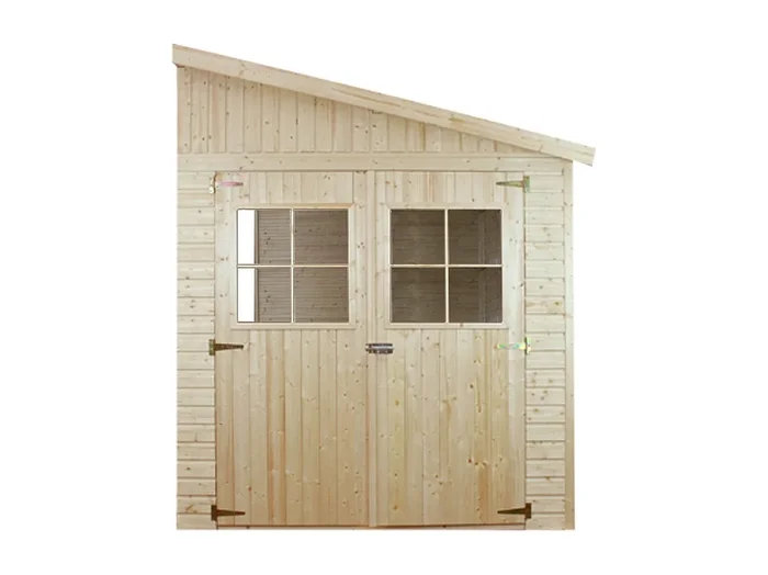 Cobertizo de madera SIN PARED LATERAL- CON SUELO TRATADO – 6 m² – TIMBELA M339+M339G