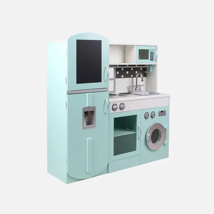 Cocina de madera para niños 3 puertas con frigorífico