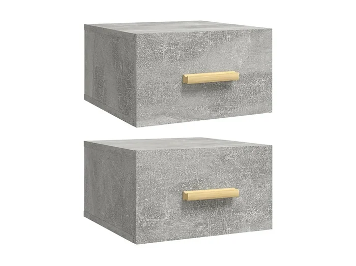 Cody Mesitas de noche de pared 2 uds color gris hormigón 35x35x20 cm