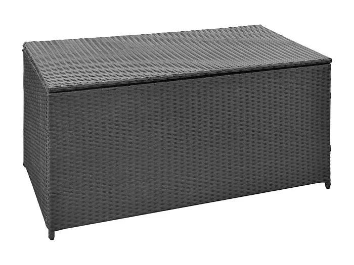 Cofre de almacenaje para muebles de jardín negro 120 x 50 x 60 cm resina tejida 02_0013109
