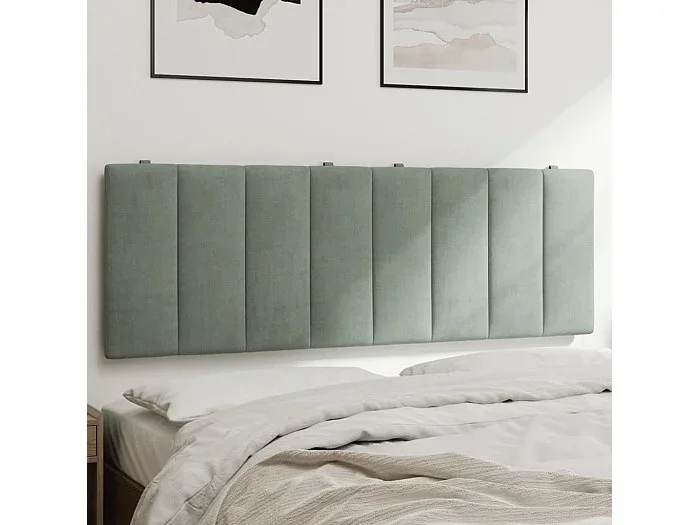 Cojín cabecero gris claro terciopelo 120 cm