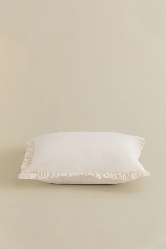 Cojín Cuadrado en Algodón (40×40 cm) Arassu Blanco Gardenia – SKLUM