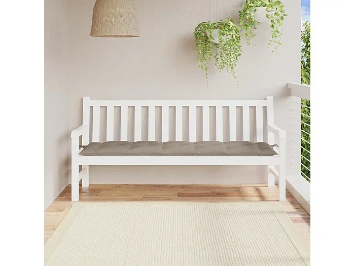 Cojín de banco de jardín tela Oxford gris taupé 180x50x7 cm ES264593