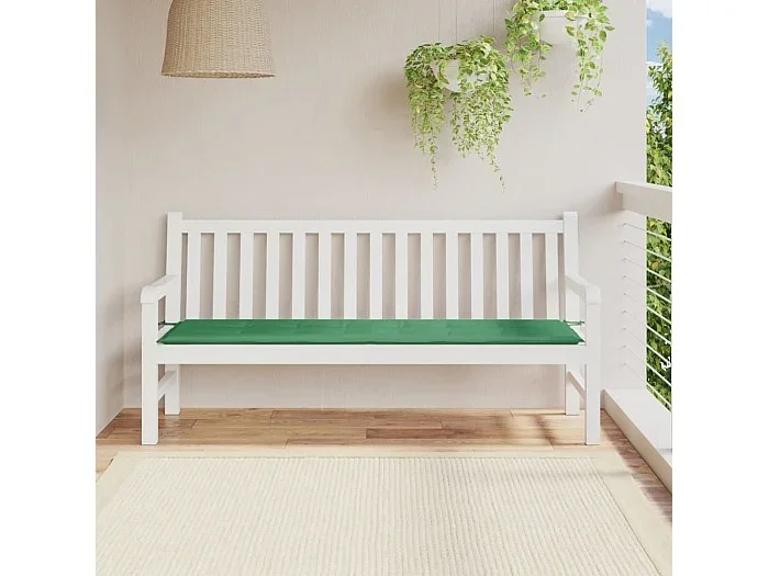 Cojín de banco de jardín tela Oxford verde 180x50x3 cm ES562775