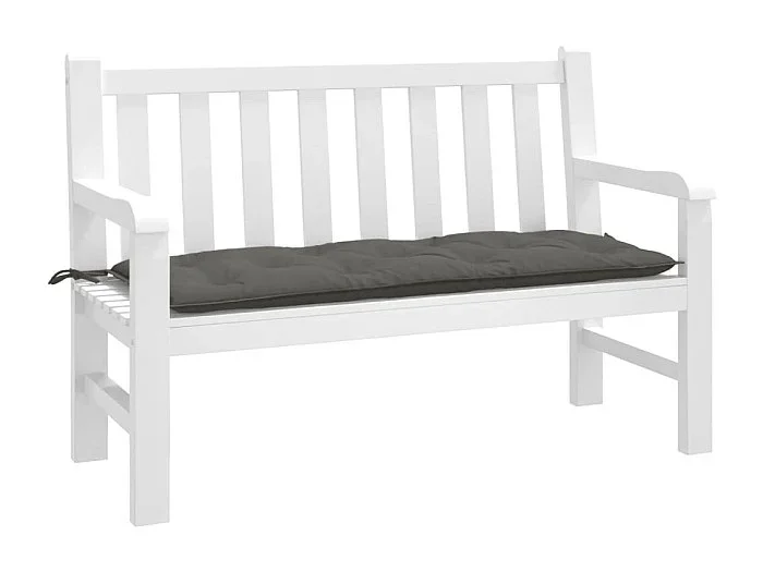 Cojín para banco de jardín tela gris oscuro melange 120x50x7 cm