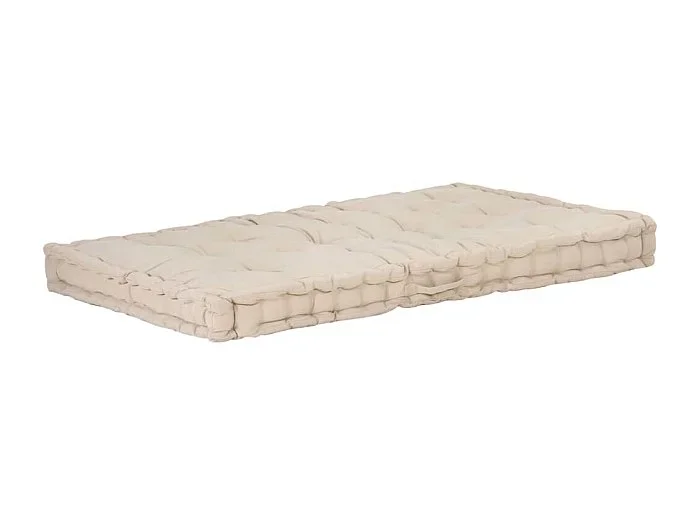 Cojín para palés algodón beige 120x80x10 cm