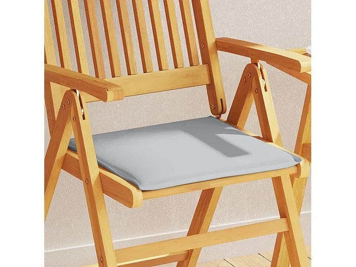 Cojines asiento de jardín cuadrados 4 unidades gris claro 45x45x2 cm