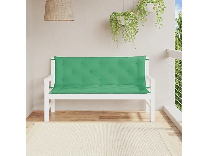 Cojines de banco de jardín 2 uds tela Oxford verde 150x50x7 cm ES206685