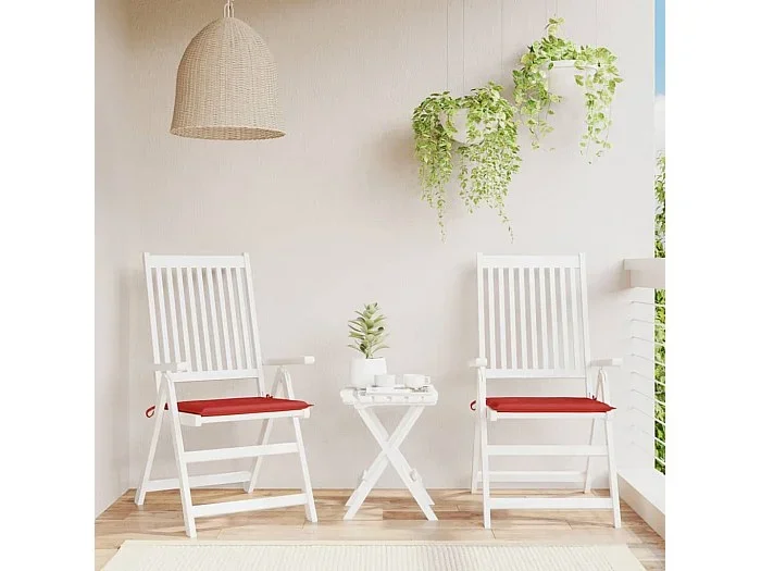 Cojines de silla de jardín 2 uds tela Oxford rojo 50x50x3 cm ES541653