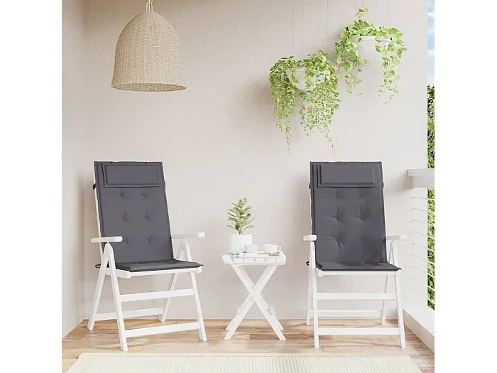 Cojines de silla respaldo alto 2 uds tela Oxford gris antracita ES696803