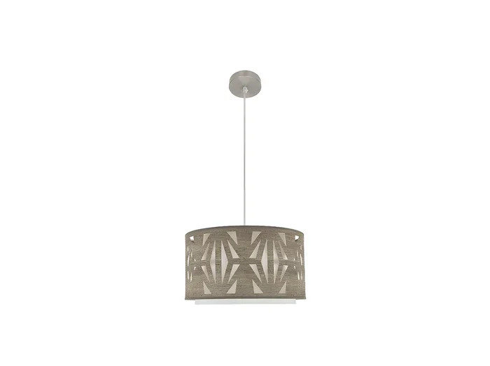 Colgante Niquel/madera Gris Modelo Katerina 1xe27 Regulable