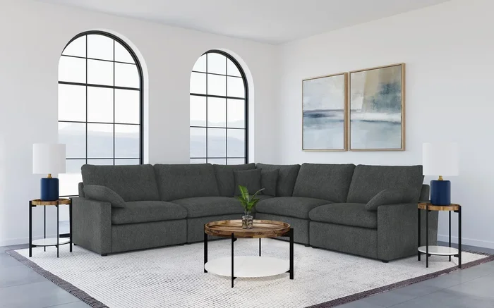 Collins Dark Grey 5-piece Modular Power Reclining Sectional