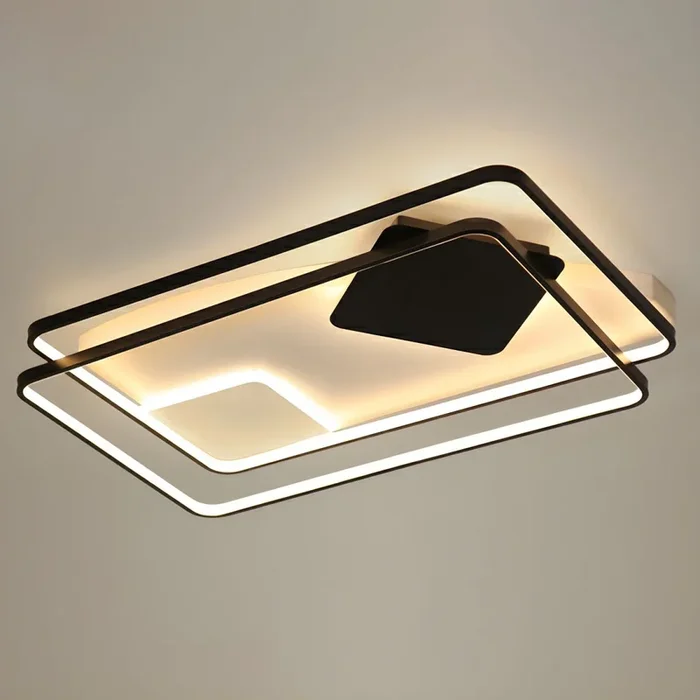 Color Negro Lámpara de Techo Empotrada de Acrílico Plafón Empalme LED Modernista para Salón – 220 A 240 V Negro 109,22 cm Atenuación continua