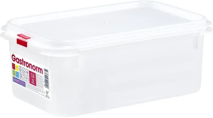 COM-FORT HOUSE – Tartera rectangular para comida reutilizable con tapa, apto para microondas, lavavajillas y congelador. Medidas 265x162x100 3L, Pack de 3 o 6 unidades