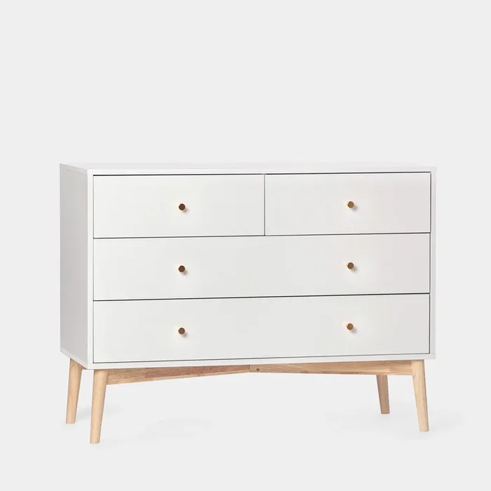 Cómoda de 4 cajones en madera color blanco Vichy – Klast