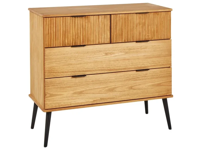 Cómoda de 4 cajones TIMMINS Madera de pino Marrón