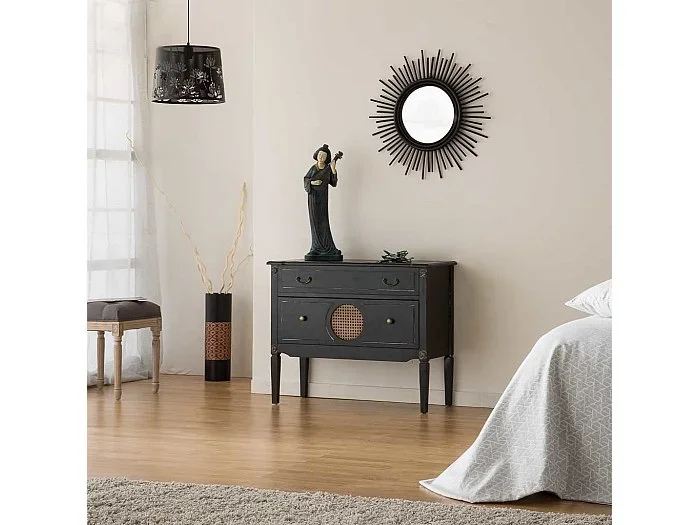 Cómoda de madera negro 88x38x72