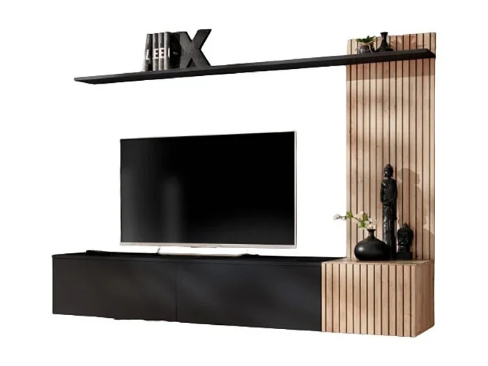 Composición mural LIPA – Mueble para TV, estantería y panel mural