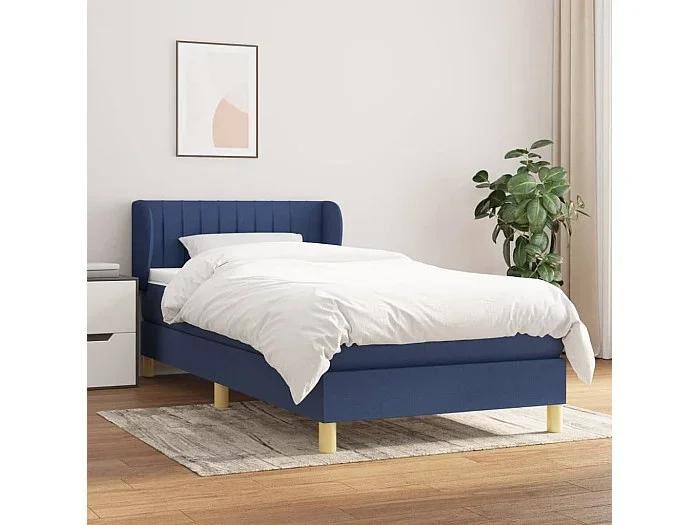 Conjunto Boxspring – 80×200 cm + Somieres + colchón tela azul ES38640