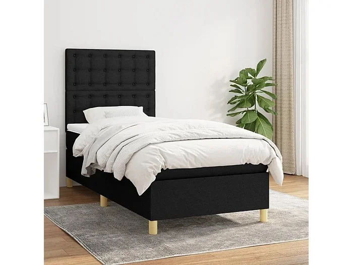 Conjunto Boxspring – 80×200 cm + Somieres + colchón tela negro ES40156