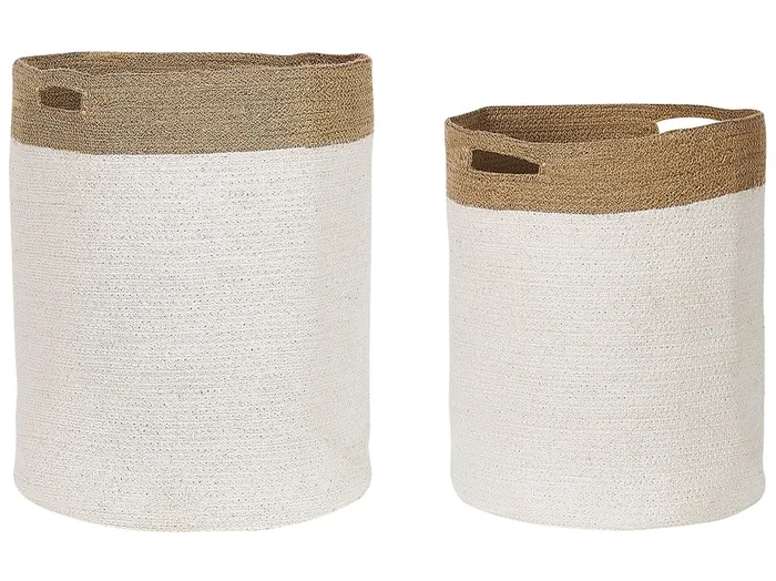 Conjunto de 2 cestas KARDH Algodón Blanco