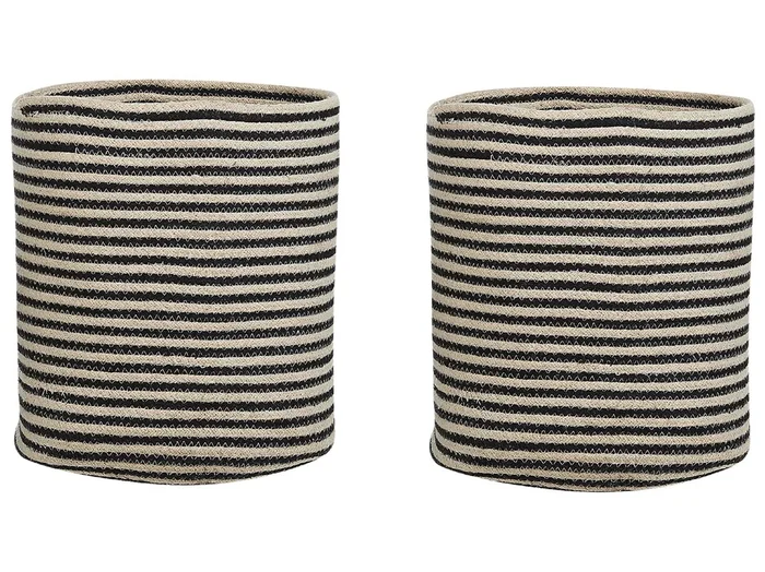 Conjunto de 2 cestas YERKOY Algodón Negro